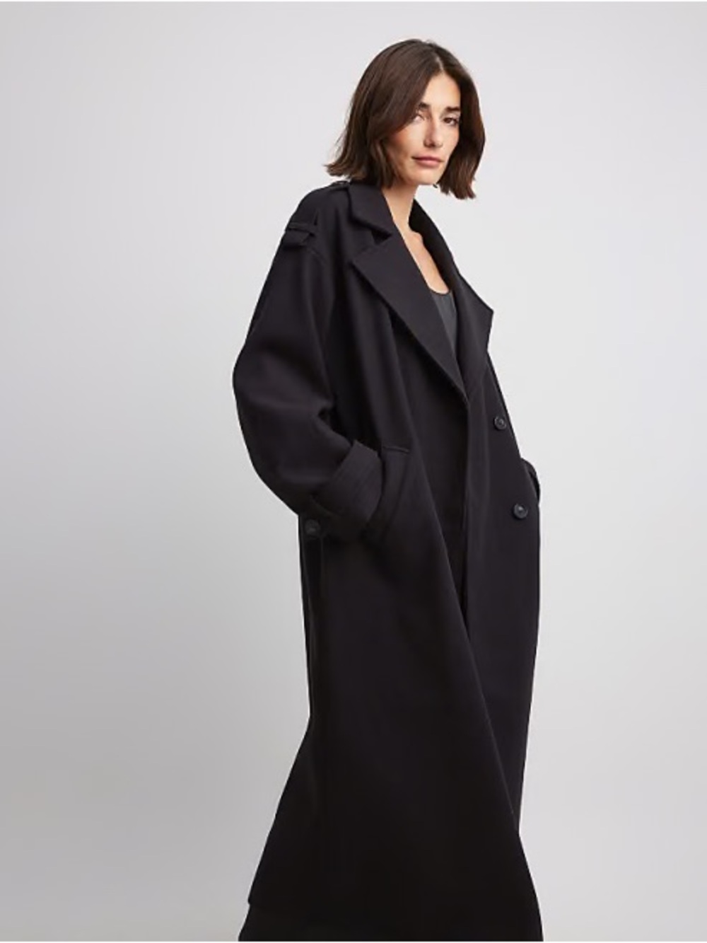 ASOS Black Oversized Long Trench Coat